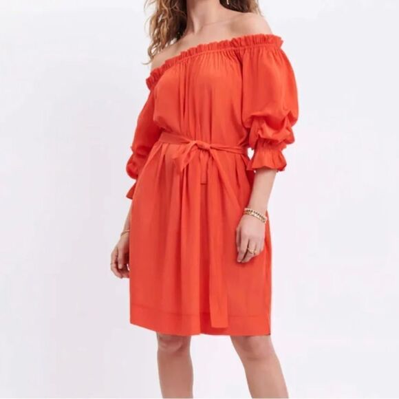 Mersea Tulum Ruffle Sleeve Dress Sunset - Picture 3 of 6